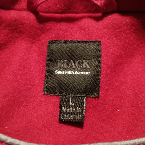 RED PEACOAT - SAKS FIFTH AVENUE - Large // Jacket Trenchcoat Winter Pea Coat - Picture 10 of 13